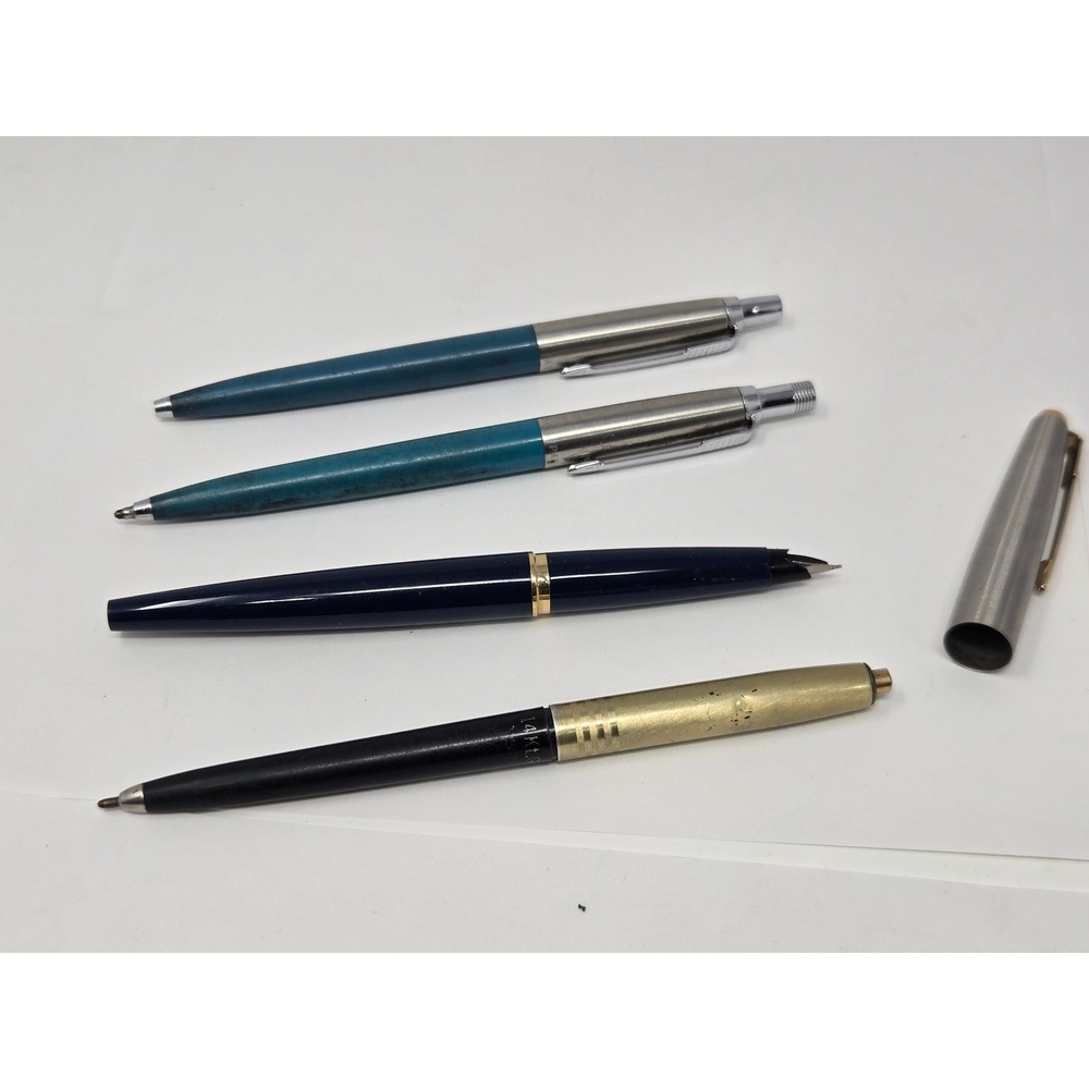 Vintage Parker Jotter Pens Fountain Pen 14K Gold Filled Pencil Lot of 4 Parts